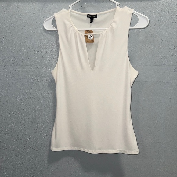 Express Cream Fitted Tank Top - Picture 1 of 3